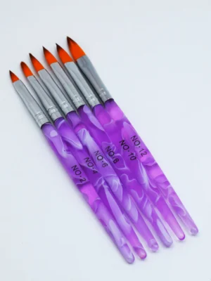 Kit de pinceles para acrilico 6 uniddes morado