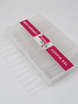 Tips Coffin Xxl Fantasy nails Transparente de 500 tips