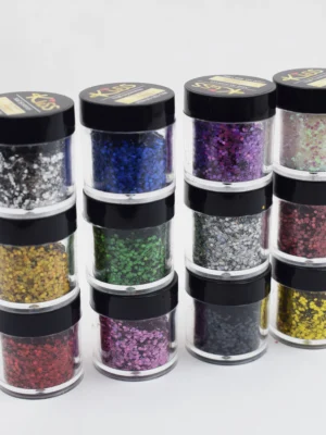Glitter de 12 colores grano grueso kiss