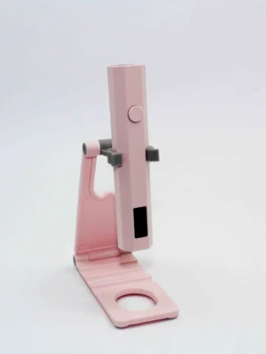 Lampara con base plastica recargable rosado