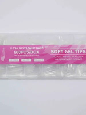 Tips soft gel rosa coffin Largo