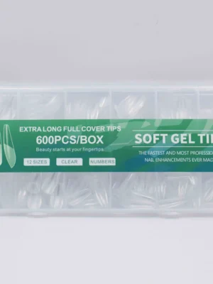 Tips soft gel verde coffin corto