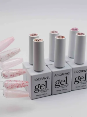 gel lechoso con glitter adoravel